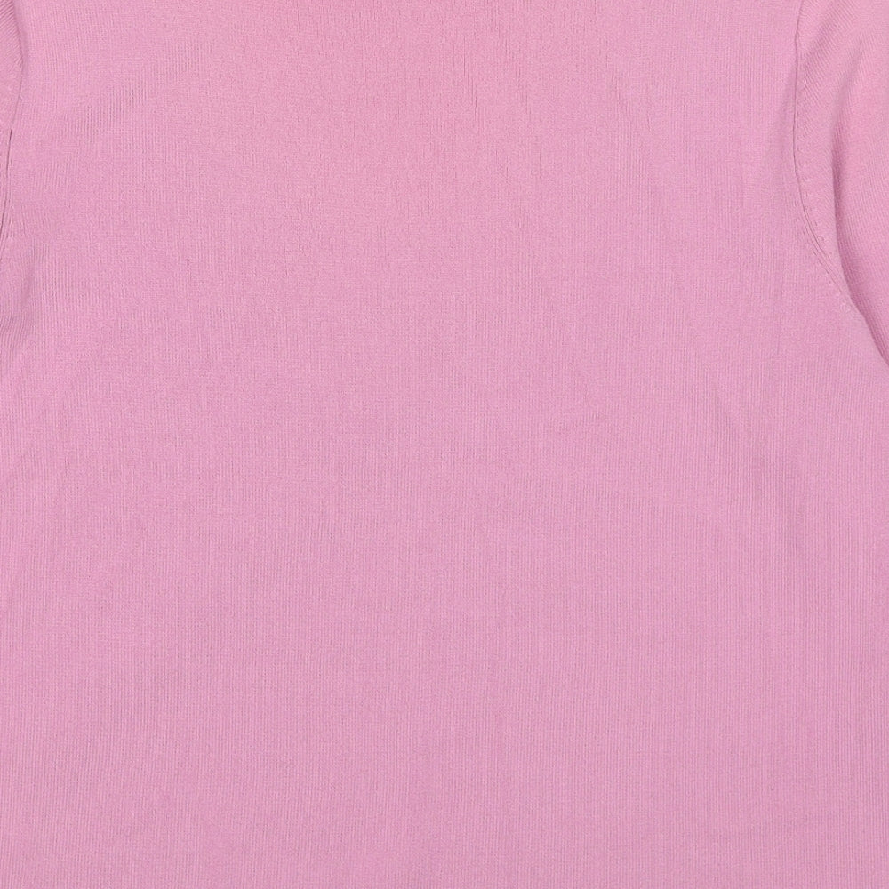 Casamia Womens Pink V-Neck Viscose Pullover Jumper Size S