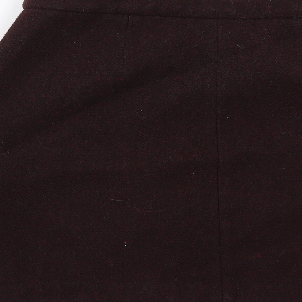 New Look Womens Purple Polyester A-Line Skirt Size 8 Zip