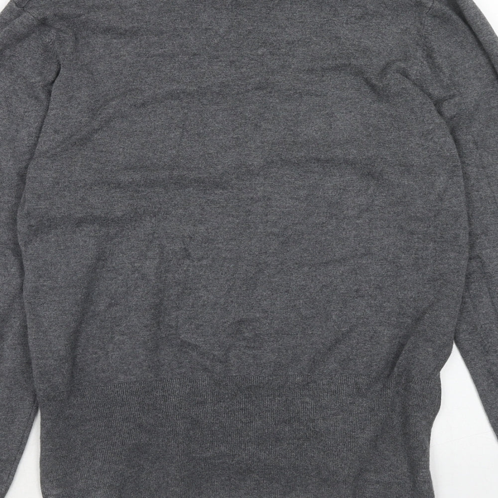 Debenhams Womens Grey V-Neck Viscose Pullover Jumper Size 18