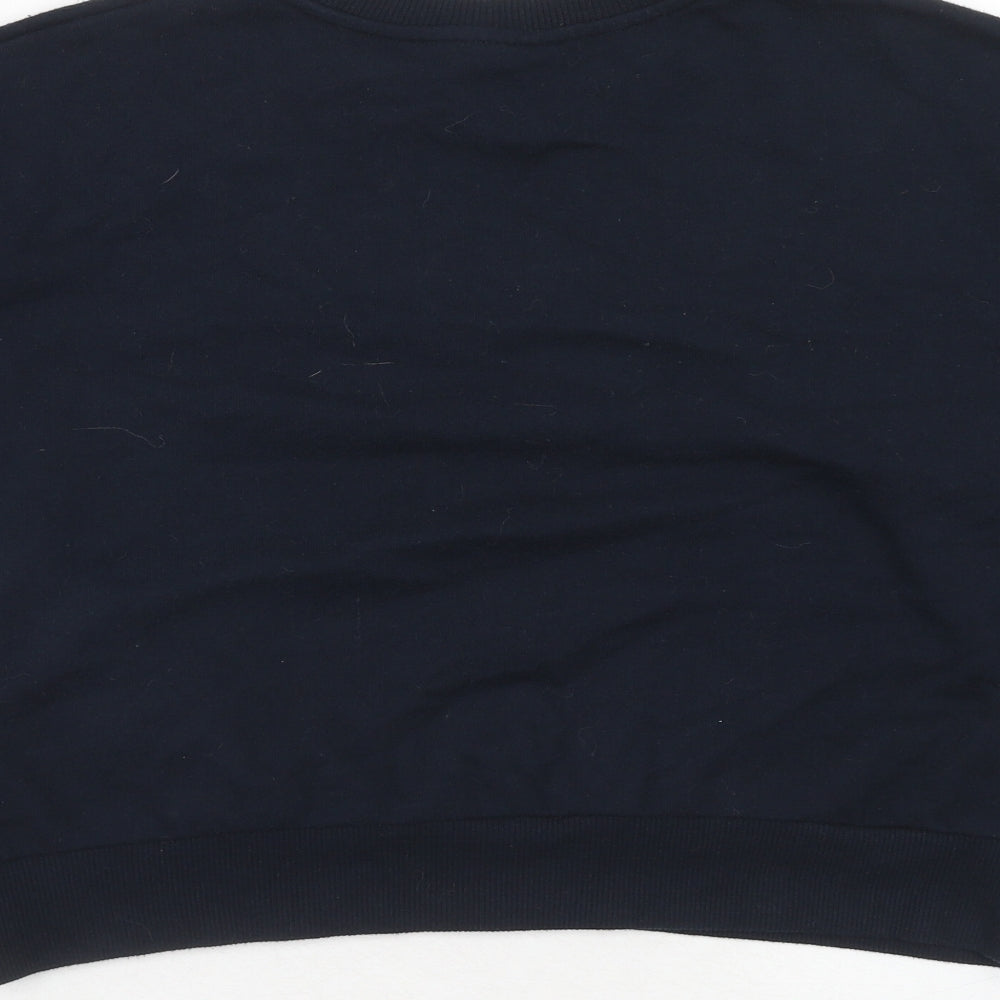 Topshop Womens Blue Cotton Pullover Sweatshirt Size 6 Pullover - Love