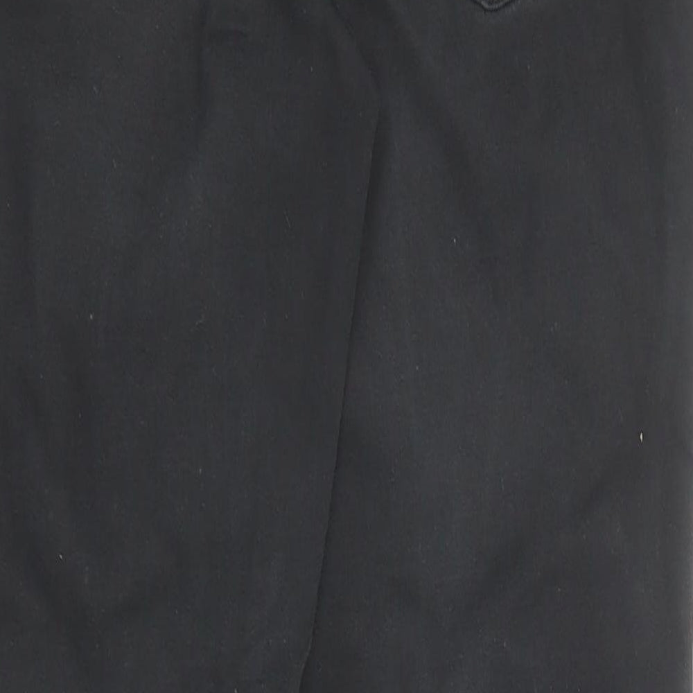 Marks & Spencer Womens Black Cotton Straight Jeans Size 8 Regular Zip