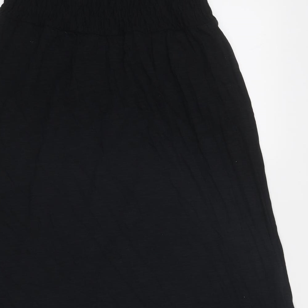 Marks & Spencer Womens Black Cotton Trapeze & Swing Size 6 Off the Shoulder Pullover