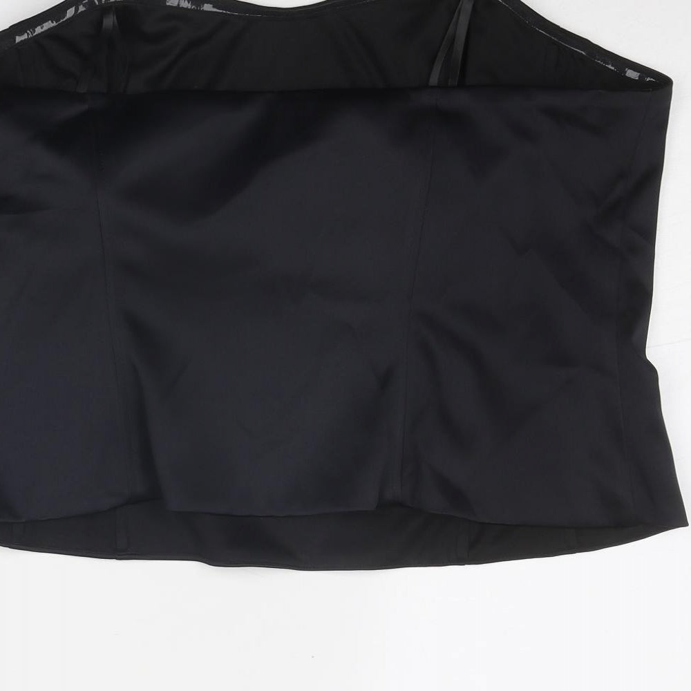 Marks & Spencer Womens Black Polyester Cropped Tank Size 24 Sweetheart