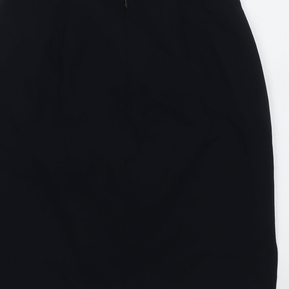 Marks & Spencer Womens Blue Polyester A-Line Skirt Size 12 Zip