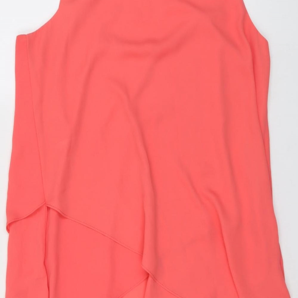 Roman Womens Pink Polyester Basic Tank Size 10 Round Neck
