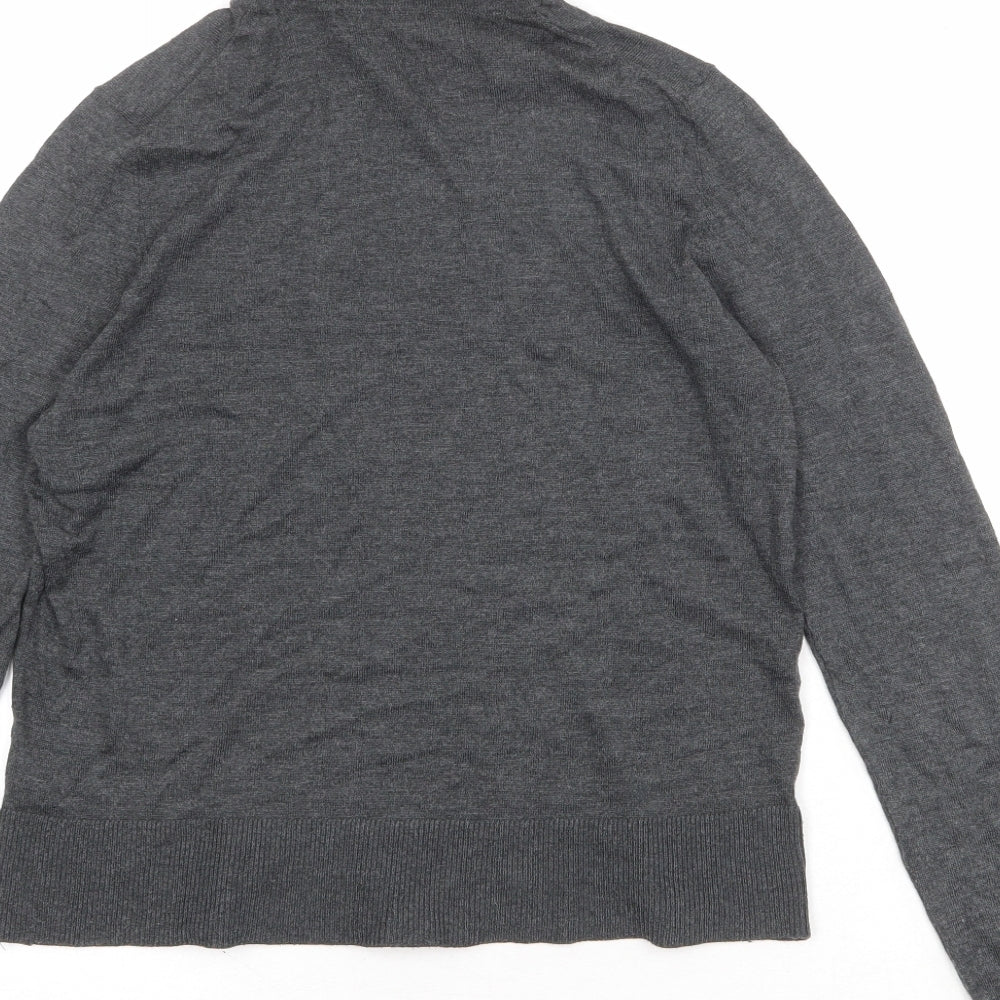 Zara Womens Grey Roll Neck Modal Pullover Jumper Size S