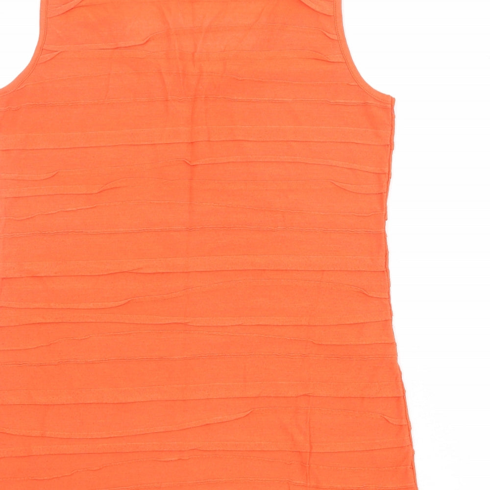 Wallis Womens Orange Polyester Basic Tank Size 12 Round Neck