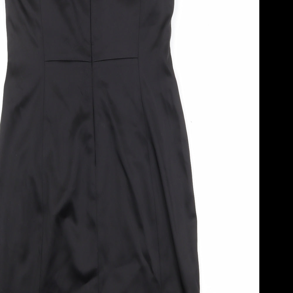 Jax Womens Black Acetate Sheath Size 10 Square Neck Zip