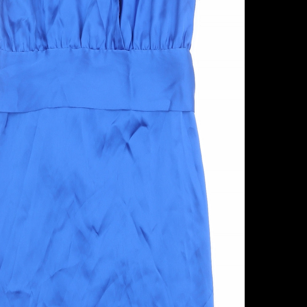 Trinity & Susan Womens Blue Polyester A-Line Size 12 Off the Shoulder Pullover - Front Detail