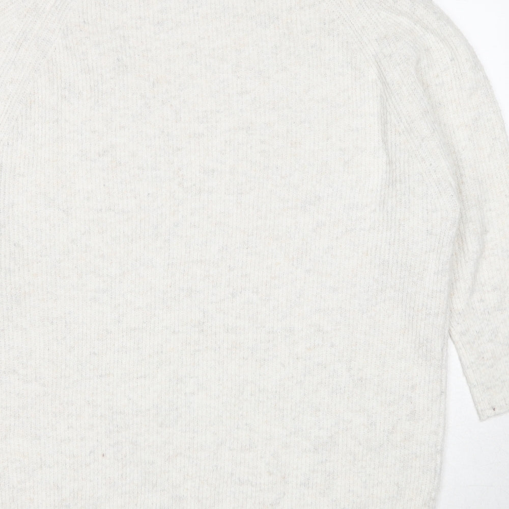 Topshop Womens Ivory Round Neck Polyester Pullover Jumper Size S