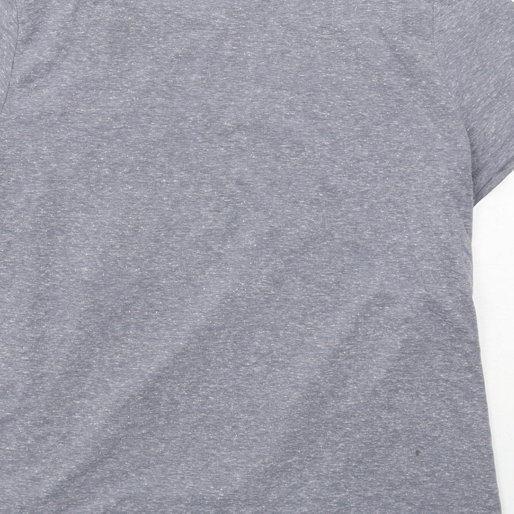 NEXT Womens Grey Polyester Basic T-Shirt Size M Round Neck - Twist Detail