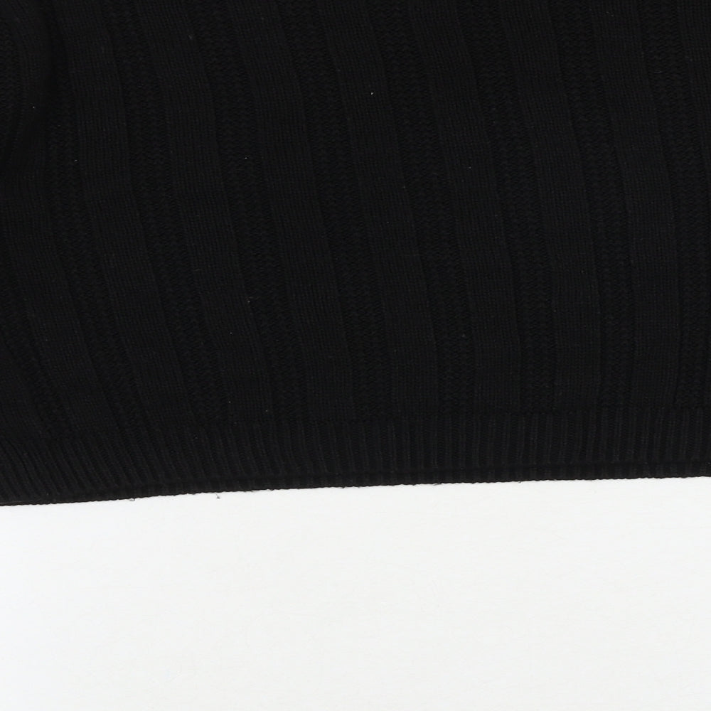 Topshop Womens Black Boat Neck Polyester Pullover Jumper Size S