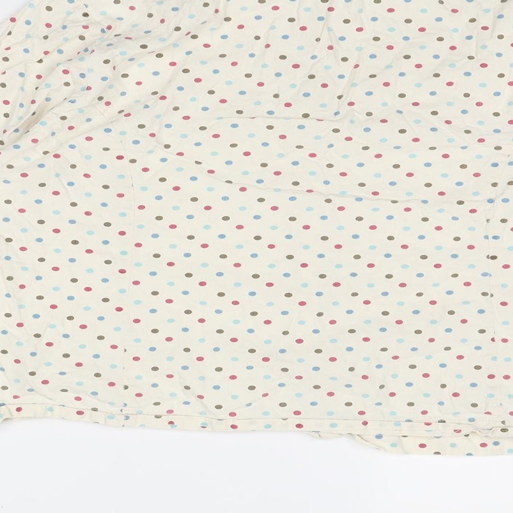 Tulchan Womens Ivory Polka Dot Cotton Basic Button-Up Size 12 Collared