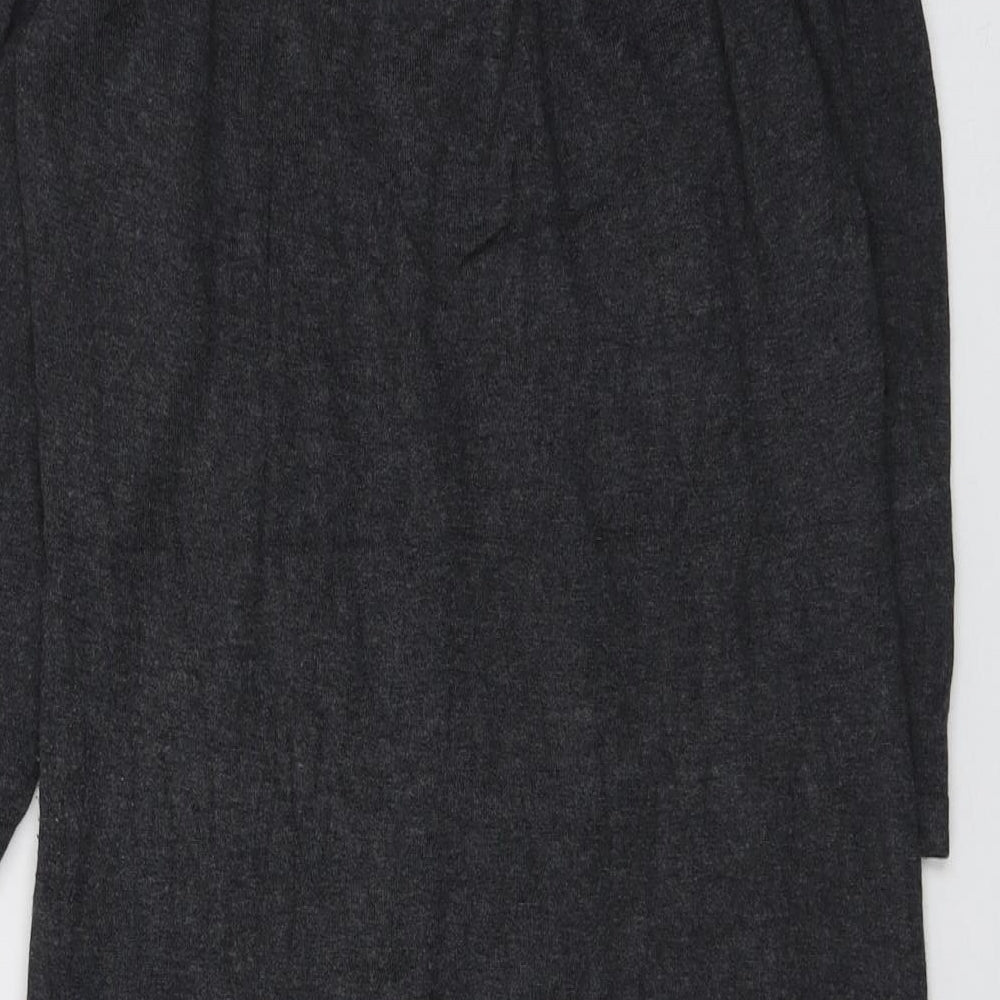 In Wear Womens Grey Viscose A-Line Size M Round Neck Pullover