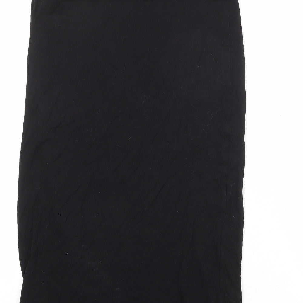 River Island Womens Black Polyester A-Line Skirt Size 10