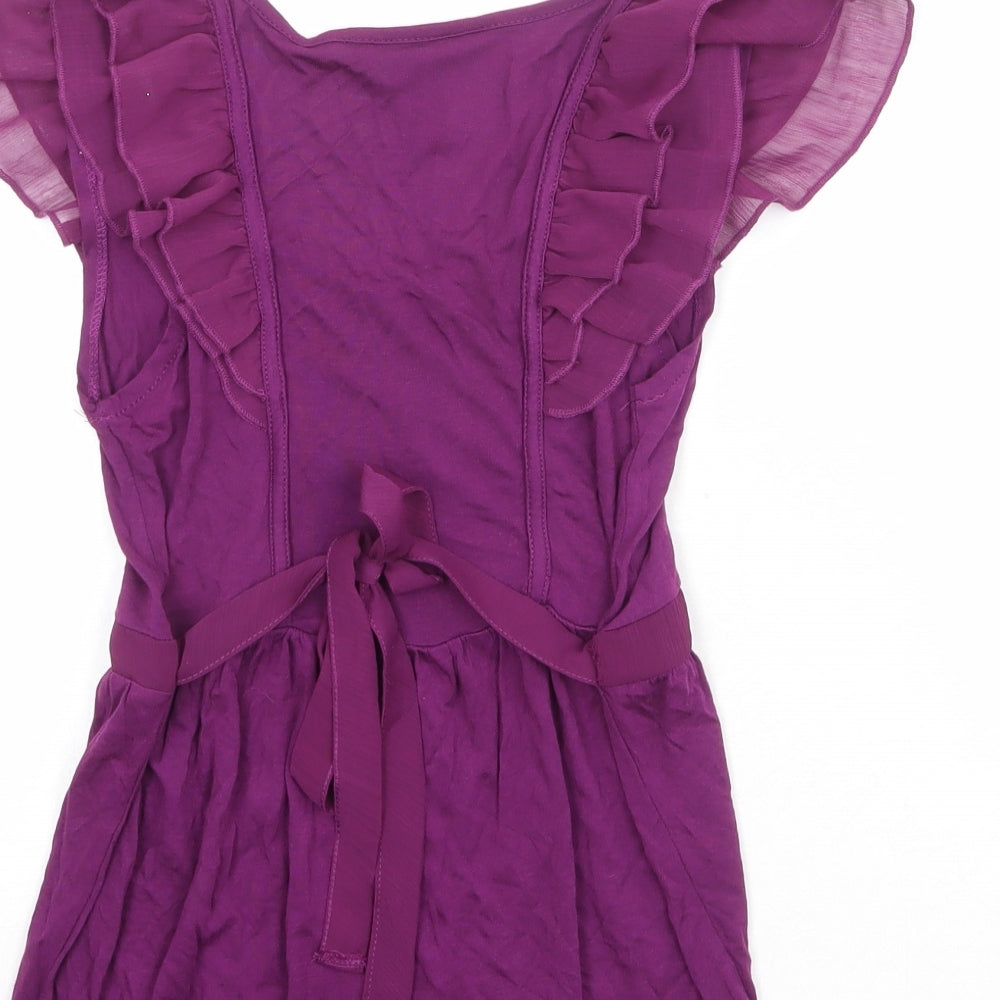 H&M Womens Purple Viscose Basic Blouse Size XS V-Neck