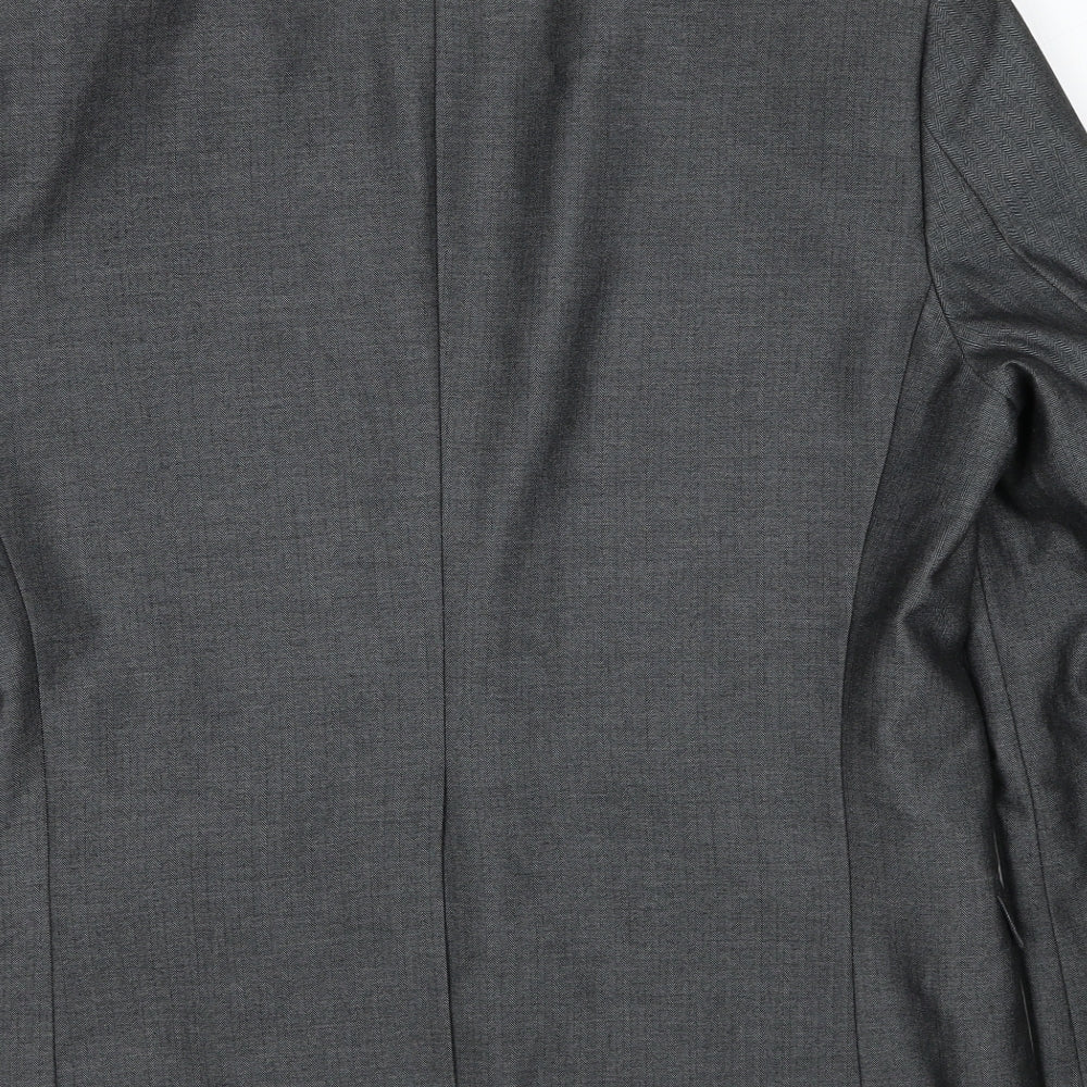 Harry Brown Mens Grey Polyester Jacket Suit Jacket Size 40 Regular