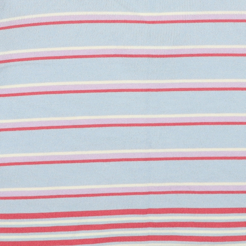 Marks & Spencer Womens Multicoloured V-Neck Striped Acrylic Pullover Jumper Size 20