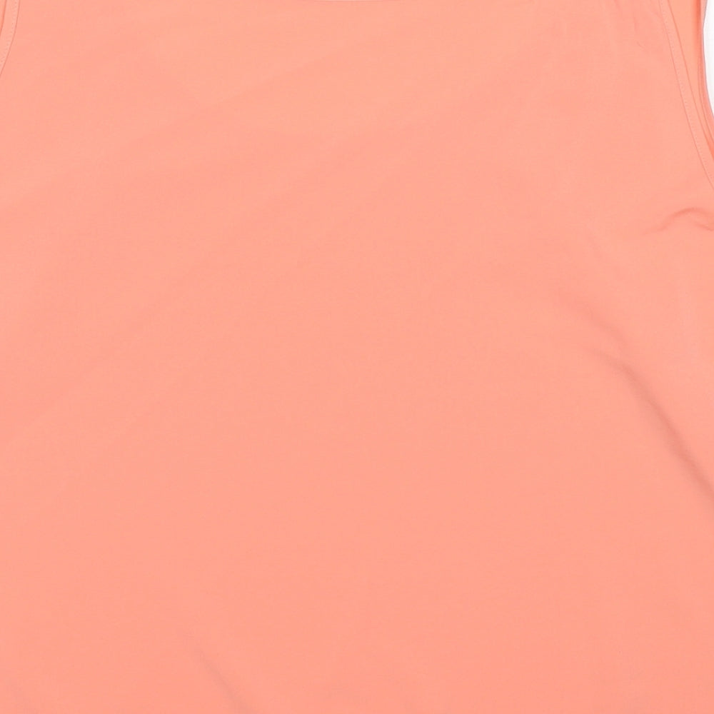 Marks and Spencer Womens Pink Polyester Basic Tank Size 22 Scoop Neck