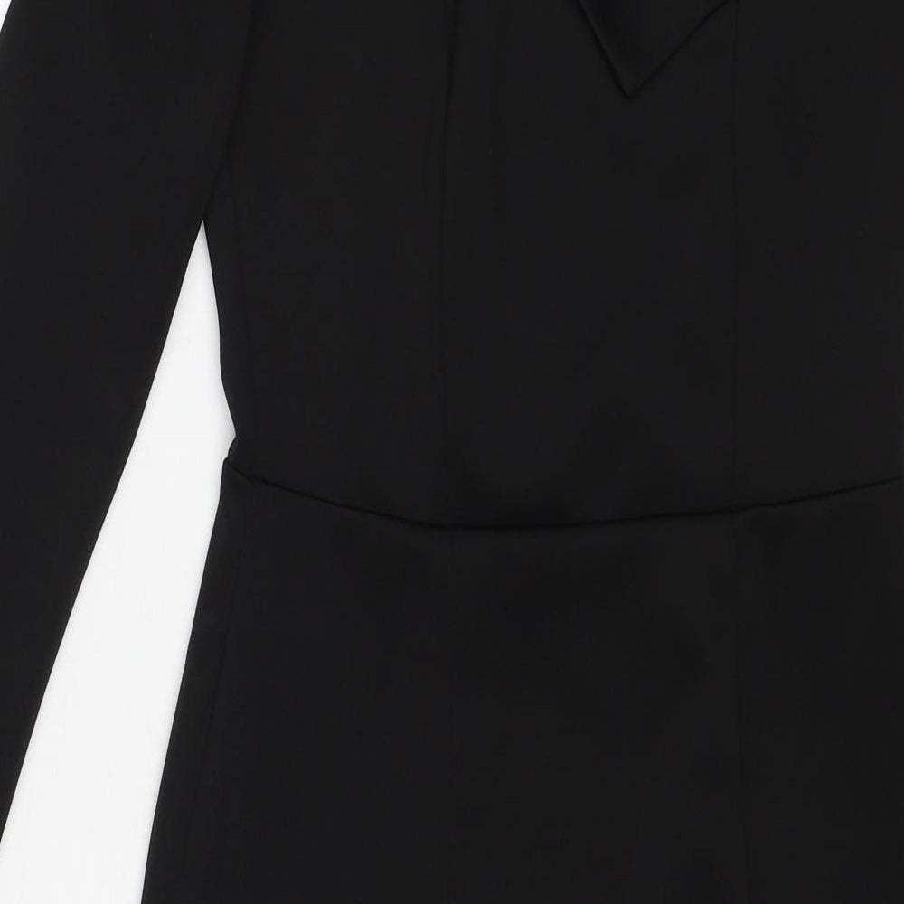 ASOS Womens Black Polyester Mini Size 8 One Shoulder Pullover