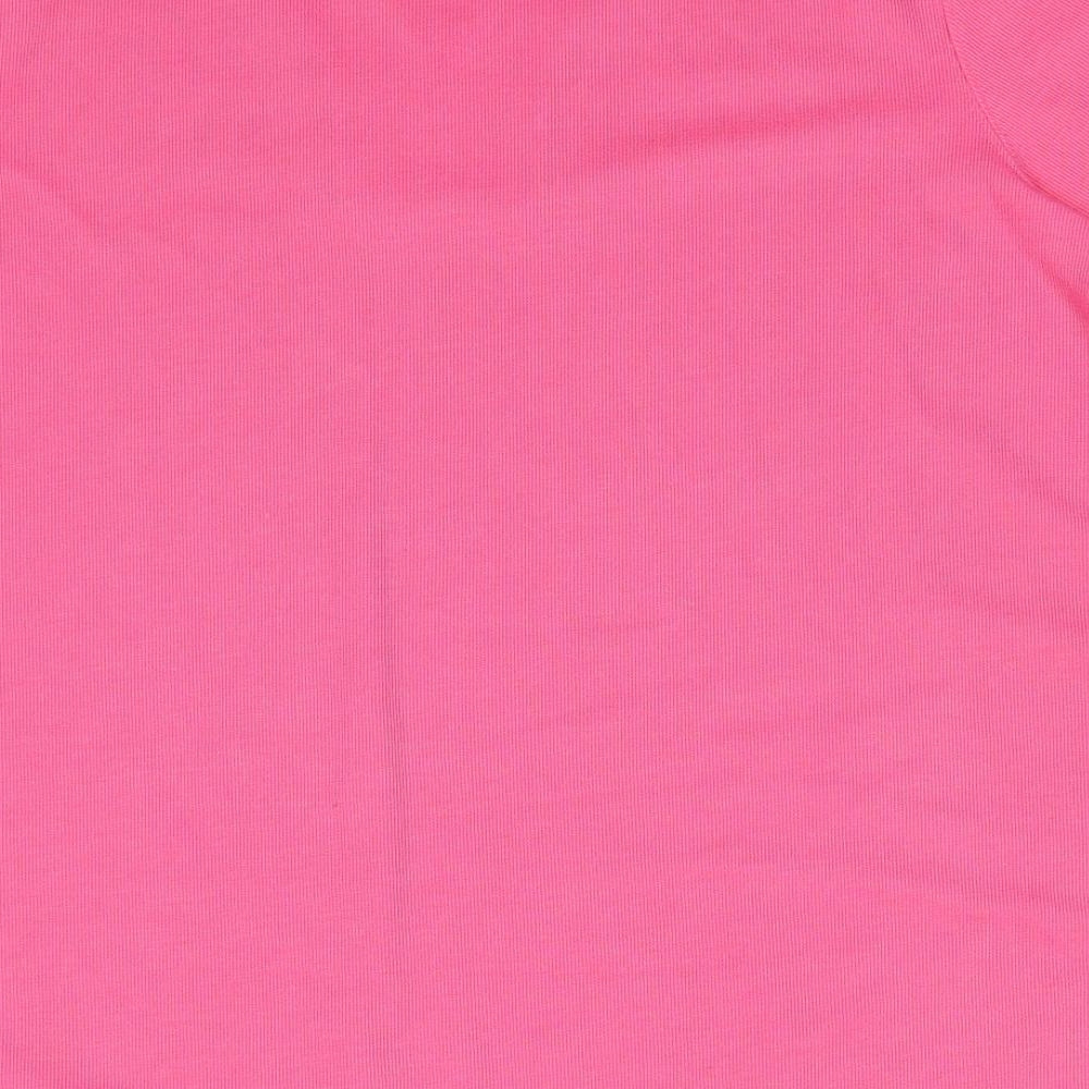 Bonmarché Womens Pink V-Neck Polyester Pullover Jumper Size L