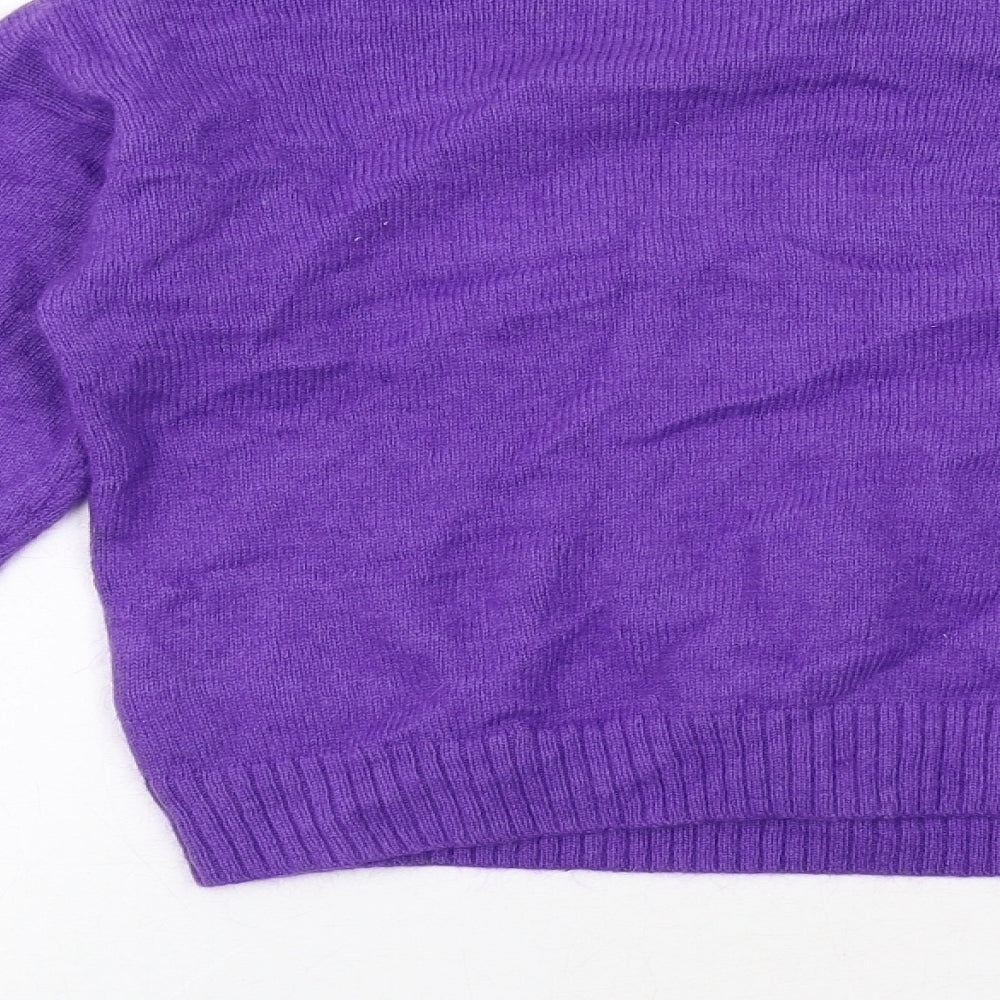 H&M Womens Purple Round Neck Polyamide Pullover Jumper Size 6 - Dollar