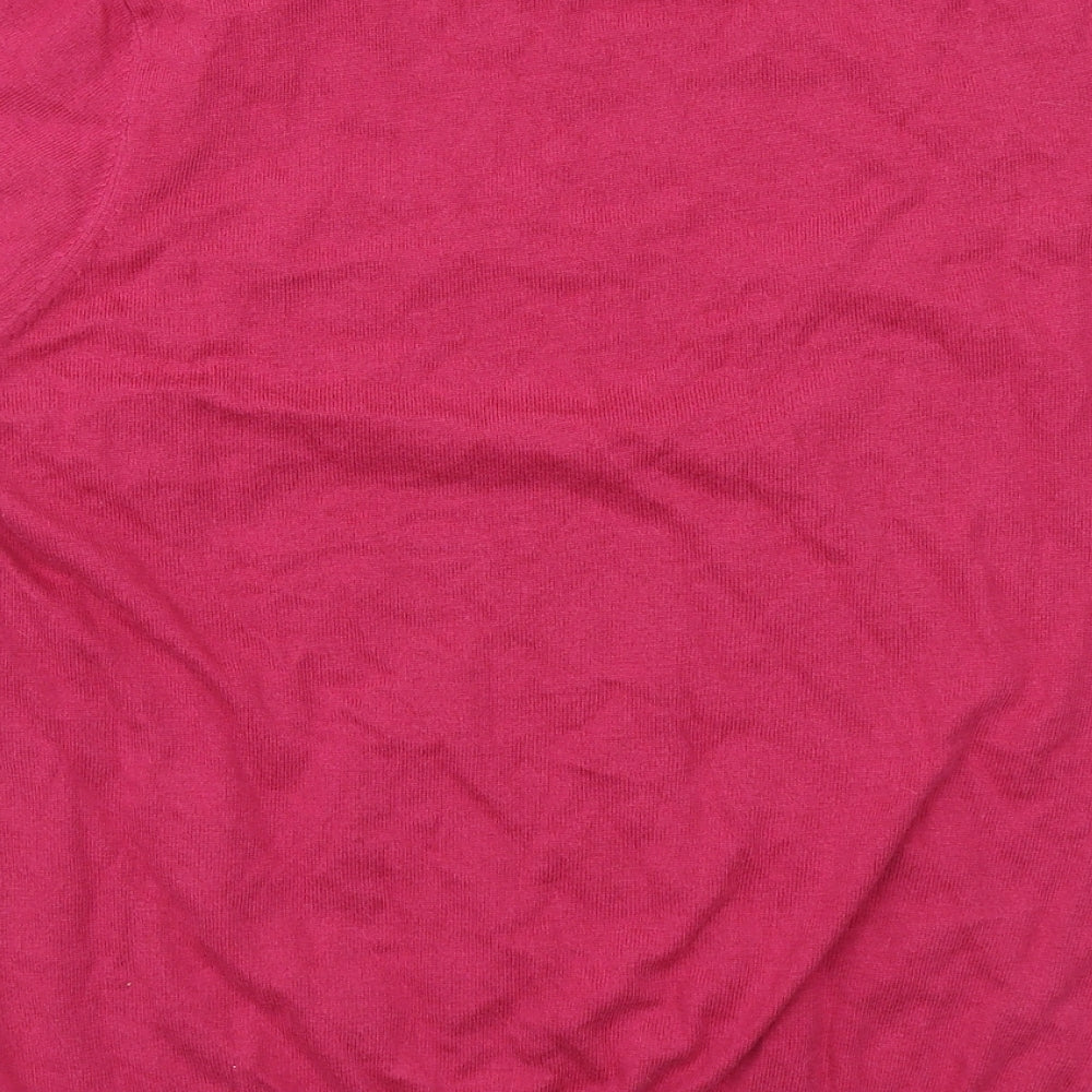 NEXT Womens Orange Cotton Basic Blouse Size 12 Round Neck