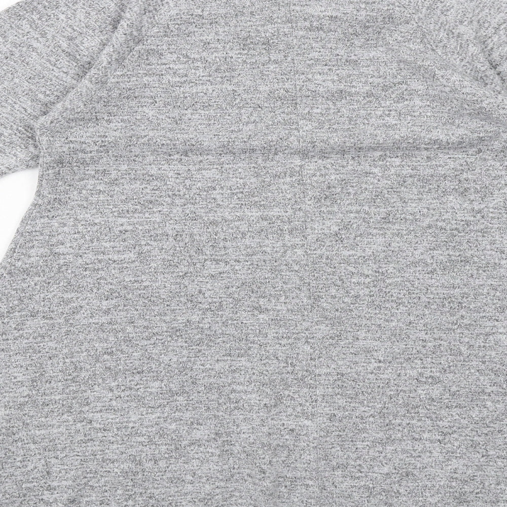 New Look Womens Grey Polyester Jumper Dress Size 10 Round Neck Pullover