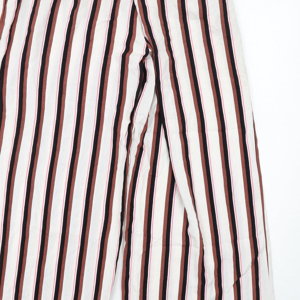 Monki Womens Multicoloured Striped Viscose Trousers Size S Regular