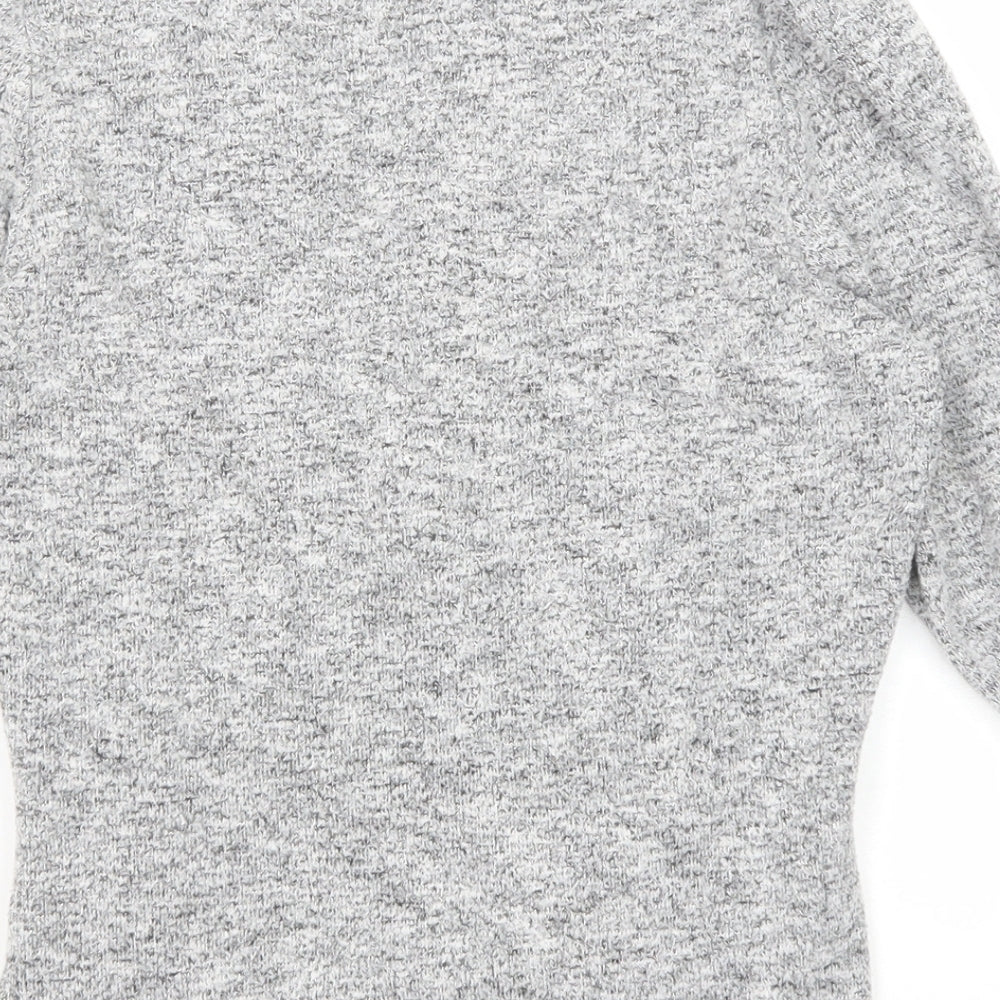 Dorothy Perkins Womens Grey V-Neck Polyester Pullover Jumper Size 8 - Wrap Style