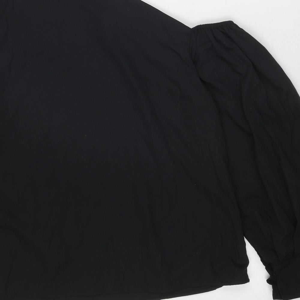 Celmia Womens Black Polyester Basic Blouse Size 4XL One Shoulder