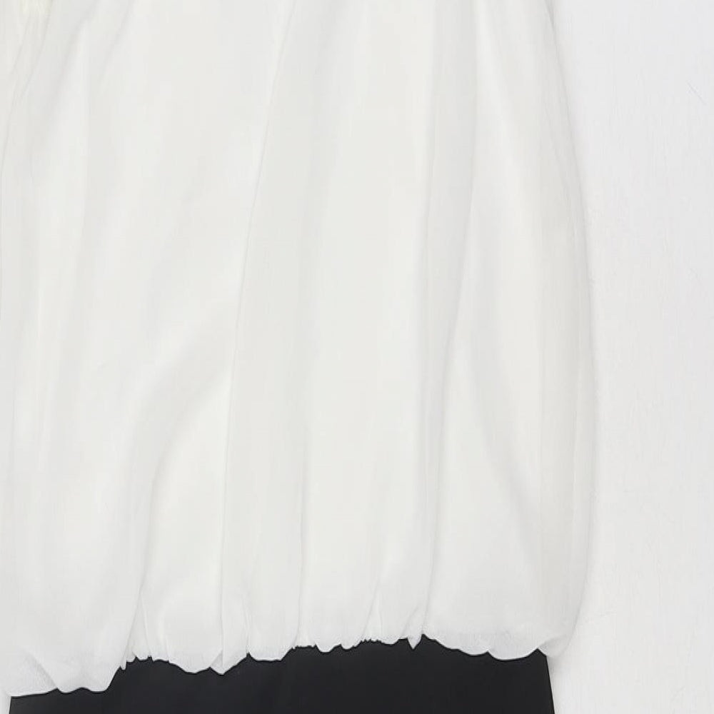 Izabel London Womens Black Colourblock Polyester A-Line Size 8 Halter Tie