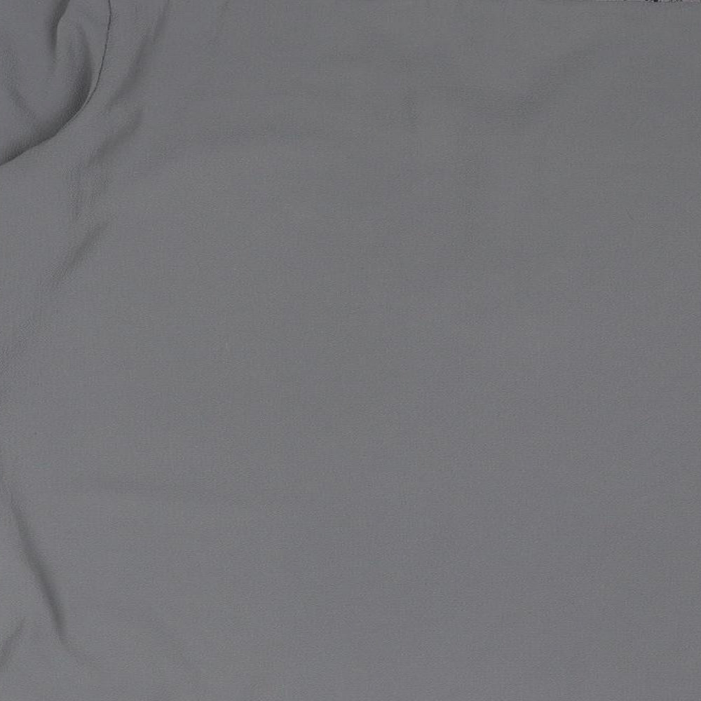New Look Womens Grey Polyester Basic Blouse Size 12 V-Neck - Lace Detail