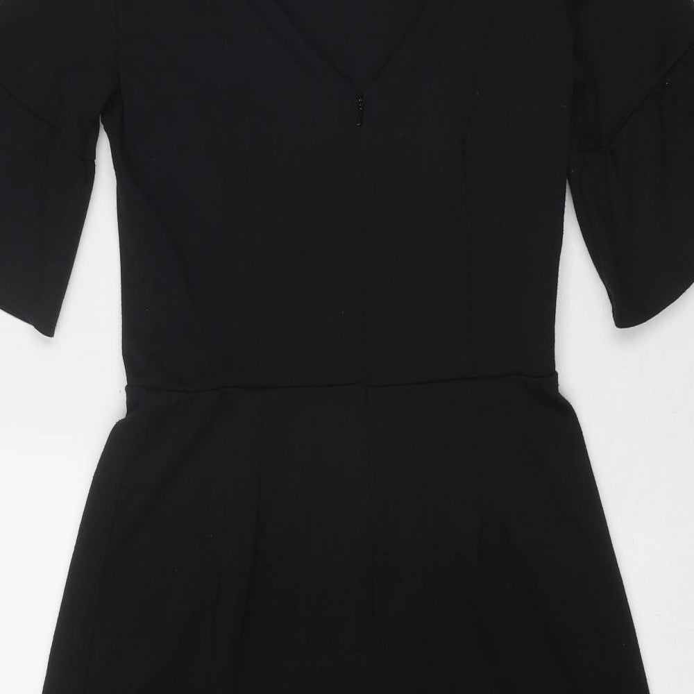 ASOS Womens Black Polyester Trapeze & Swing Size 10 Round Neck Zip
