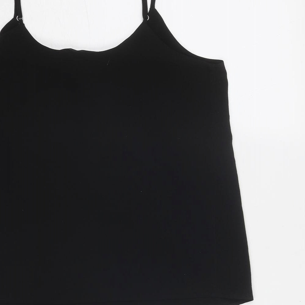 River Island Womens Black Polyester Camisole Tank Size 10 Round Neck