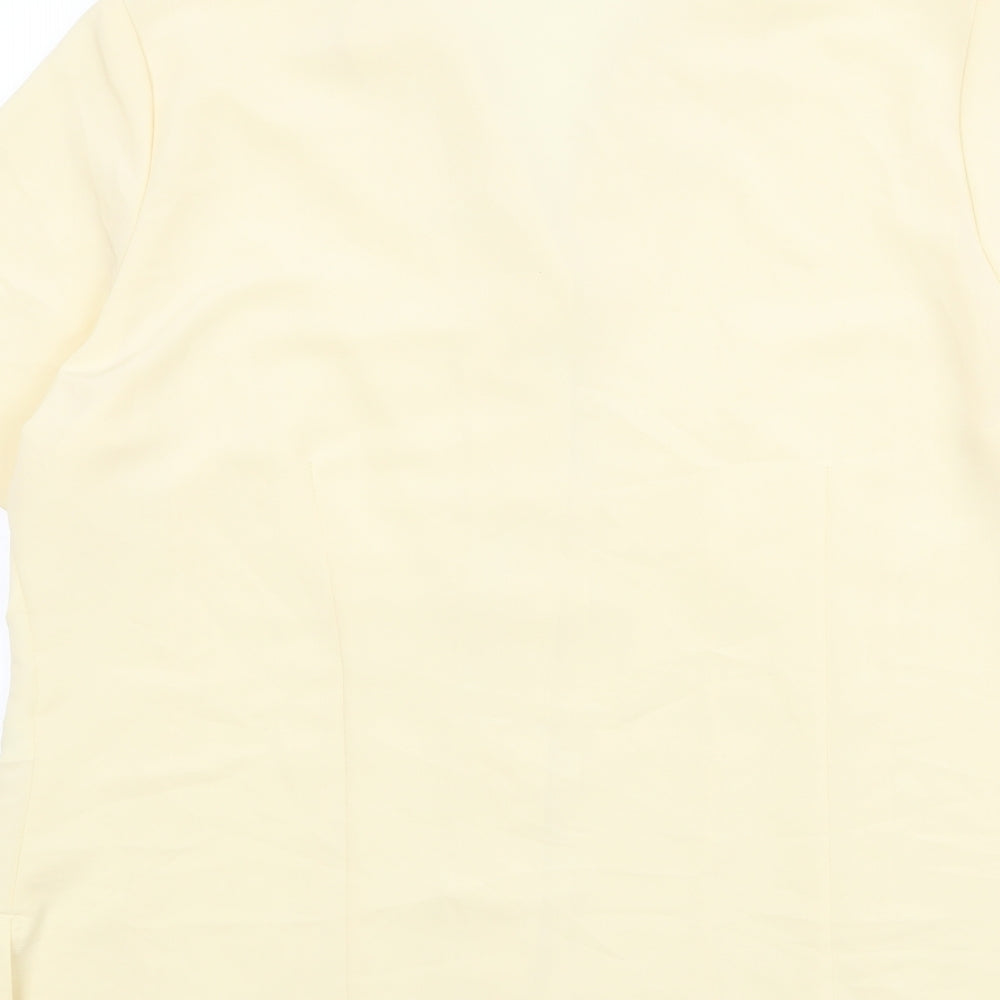 Bonmarché Womens Yellow Polyester Basic Button-Up Size 16 Collared