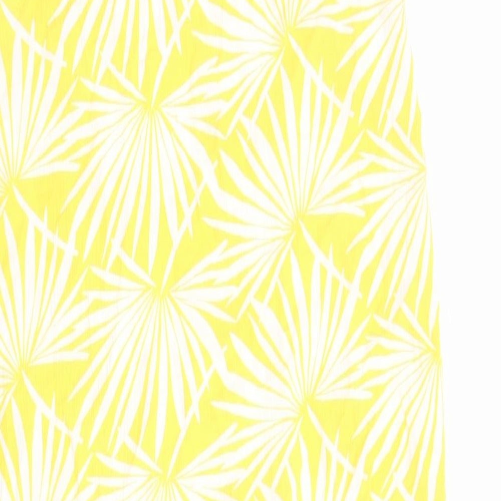 Marks & Spencer Womens Yellow Geometric Viscose Tank Dress Size 12 V-Neck Pullover