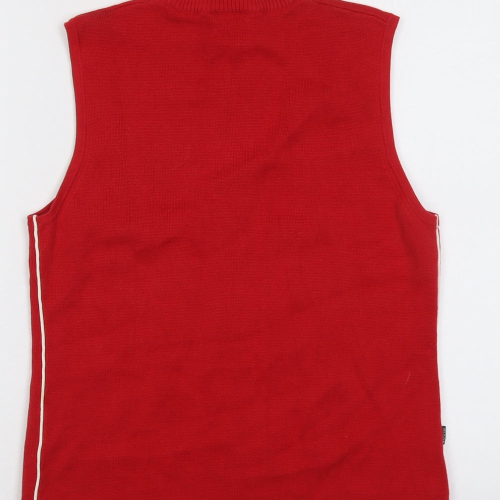 Backtee Womens Red High Neck Cotton Full Zip Jumper Size M