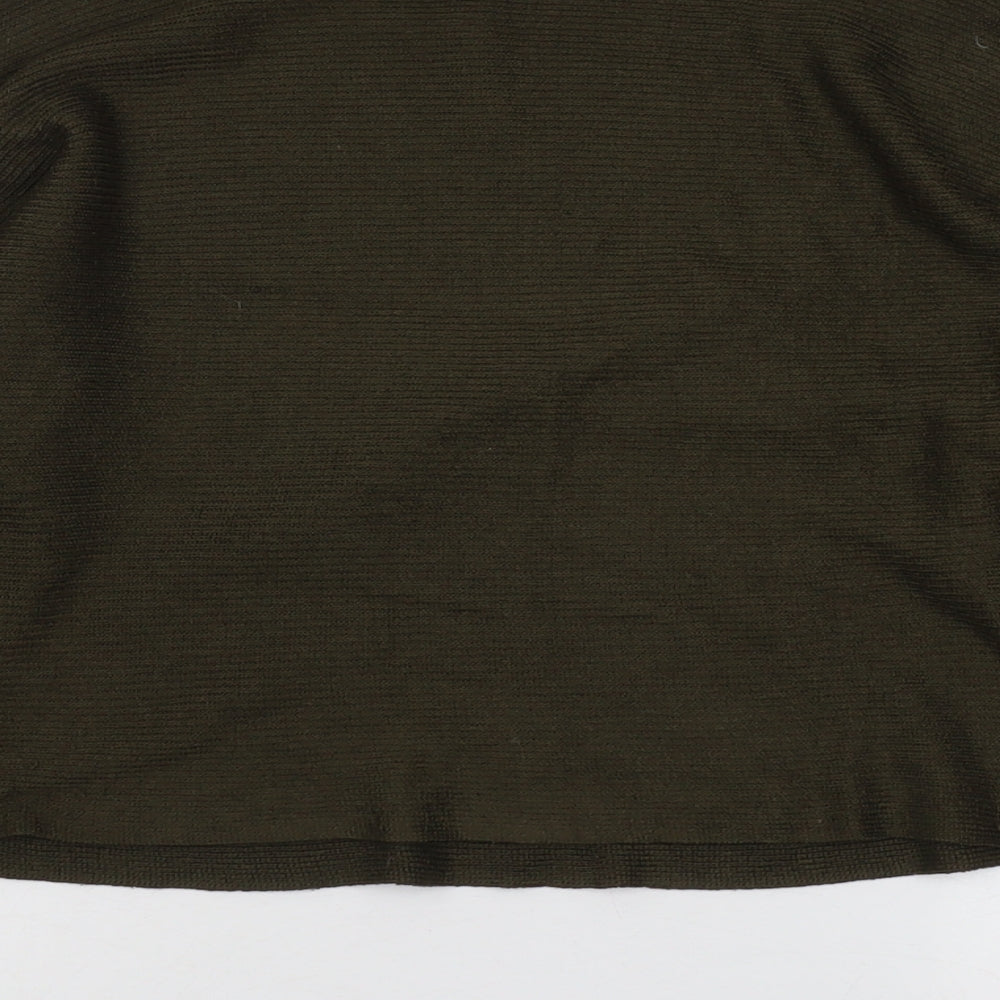 New Look Womens Green Boat Neck Acrylic Pullover Jumper Size M