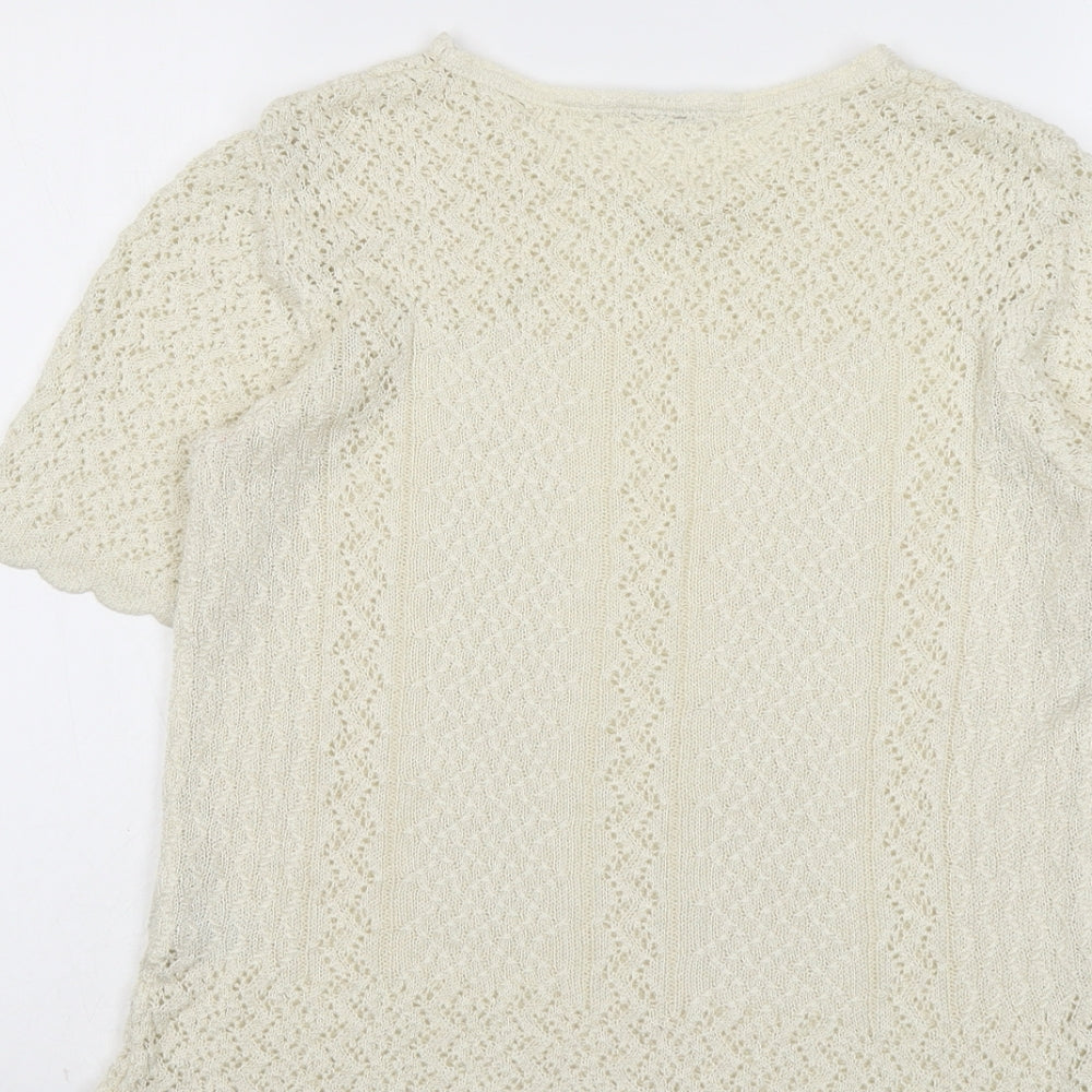 Berkertex Womens Beige Round Neck Acrylic Pullover Jumper Size 14