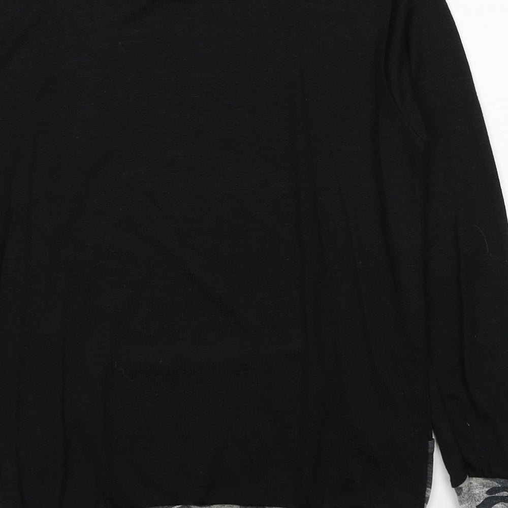 Signature Womens Black Camouflage Polyester Pullover Sweatshirt Size M Pullover
