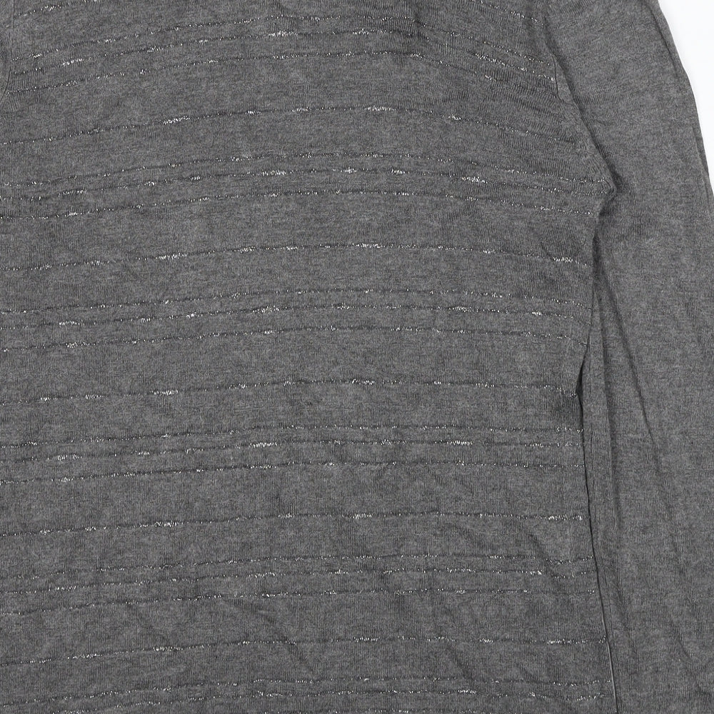 Klass Womens Grey Round Neck Viscose Pullover Jumper Size M
