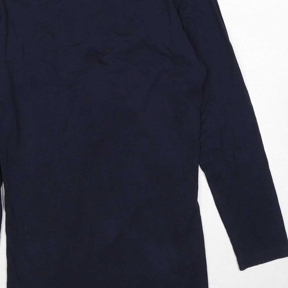 Soaked in Luxury Womens Blue Viscose Basic Blouse Size S V-Neck
