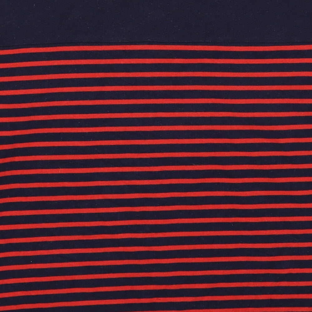 Marks & Spencer Womens Red Striped Cotton Pullover Sweatshirt Size 12 Pullover