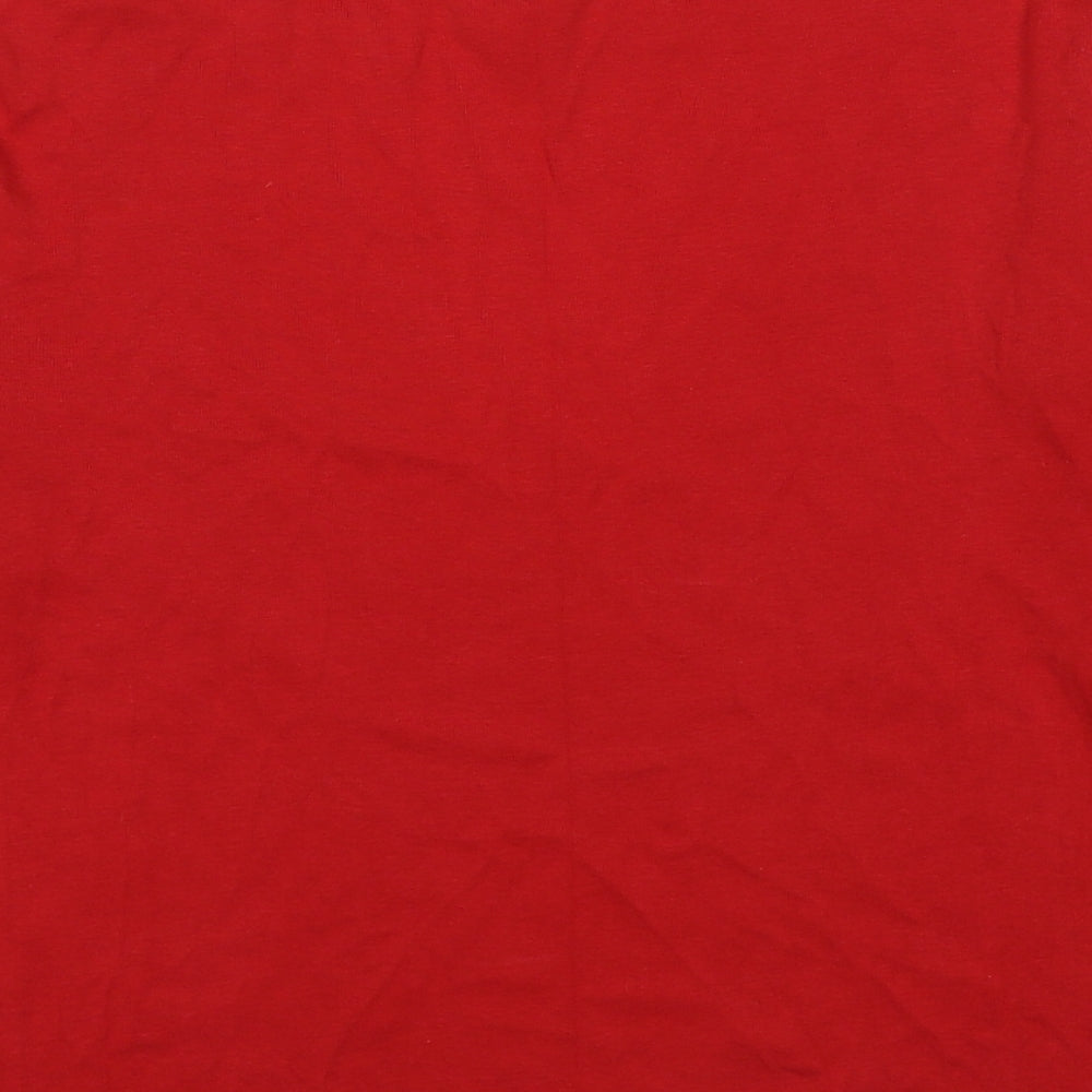 Bonmarché Womens Red Cotton Basic Blouse Size M Round Neck