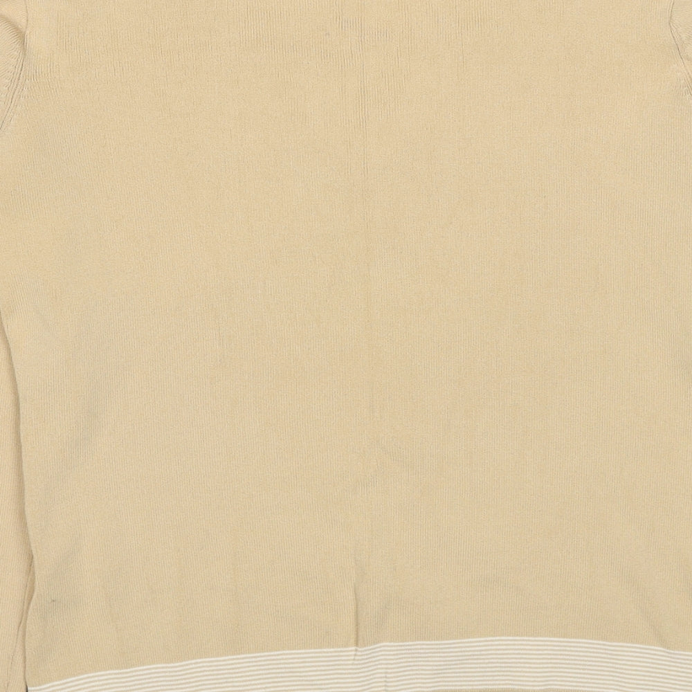 Debbie Morgan Womens Beige Square Neck Viscose Pullover Jumper Size S