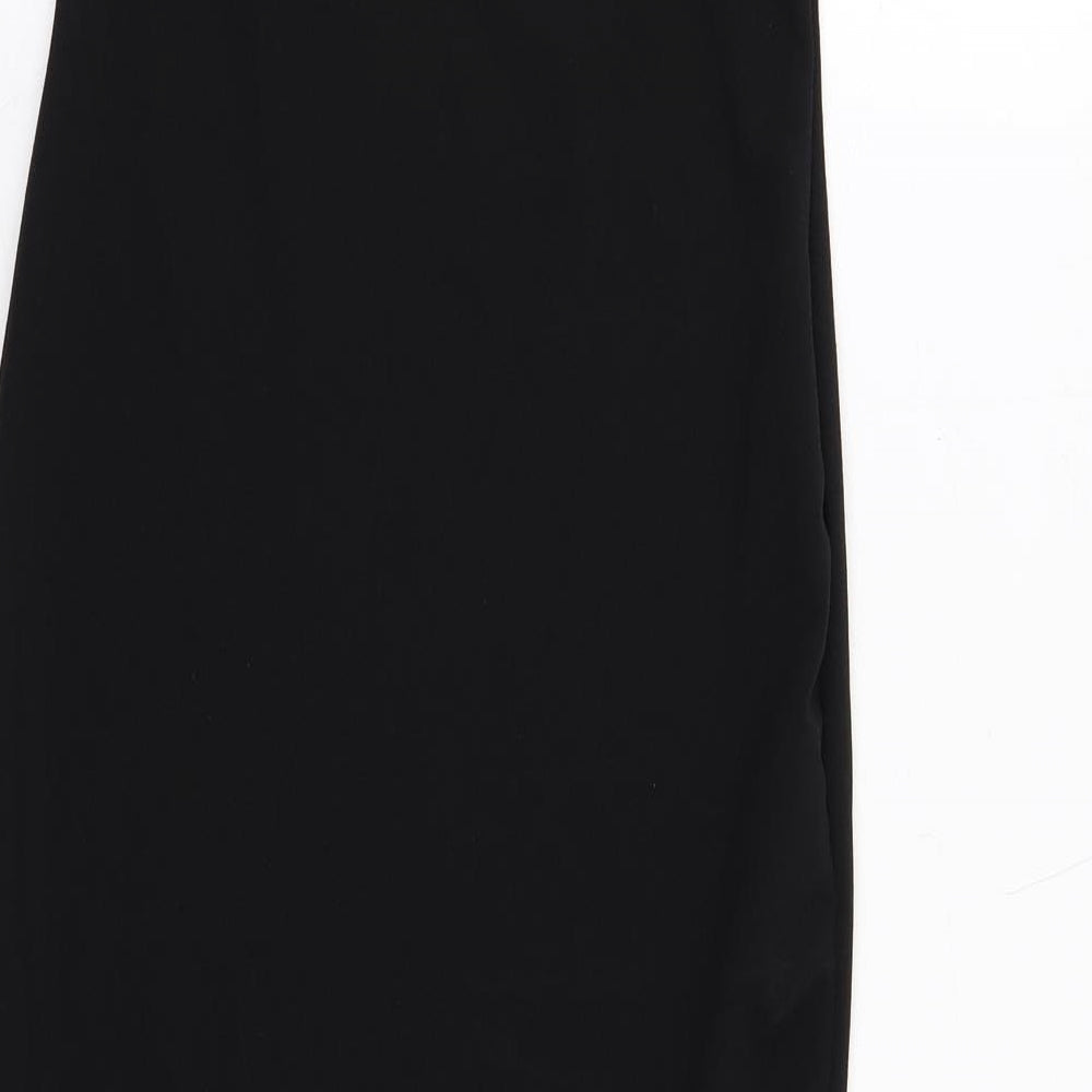 Missguided Womens Black Polyester Fit & Flare Size 8 Square Neck Pullover