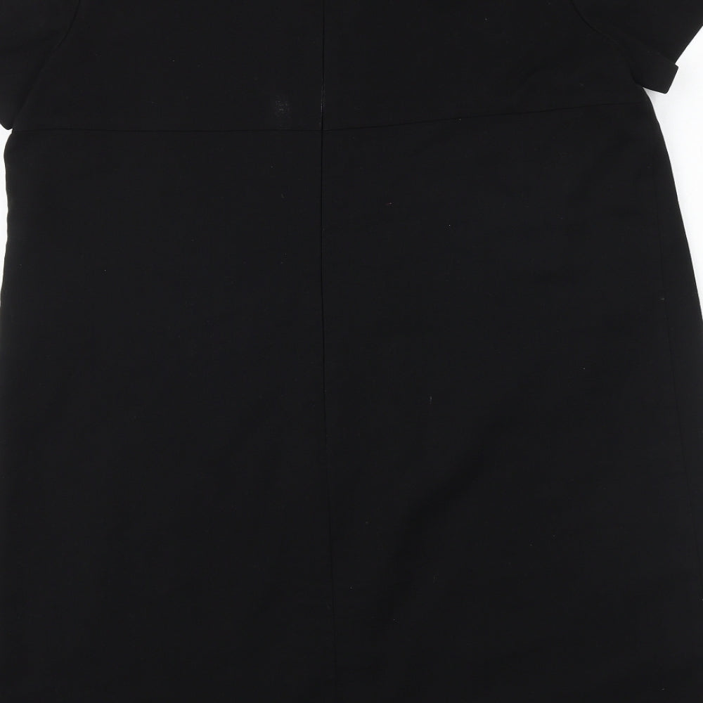 NEXT Womens Beige Polyester A-Line Size 16 Round Neck Zip