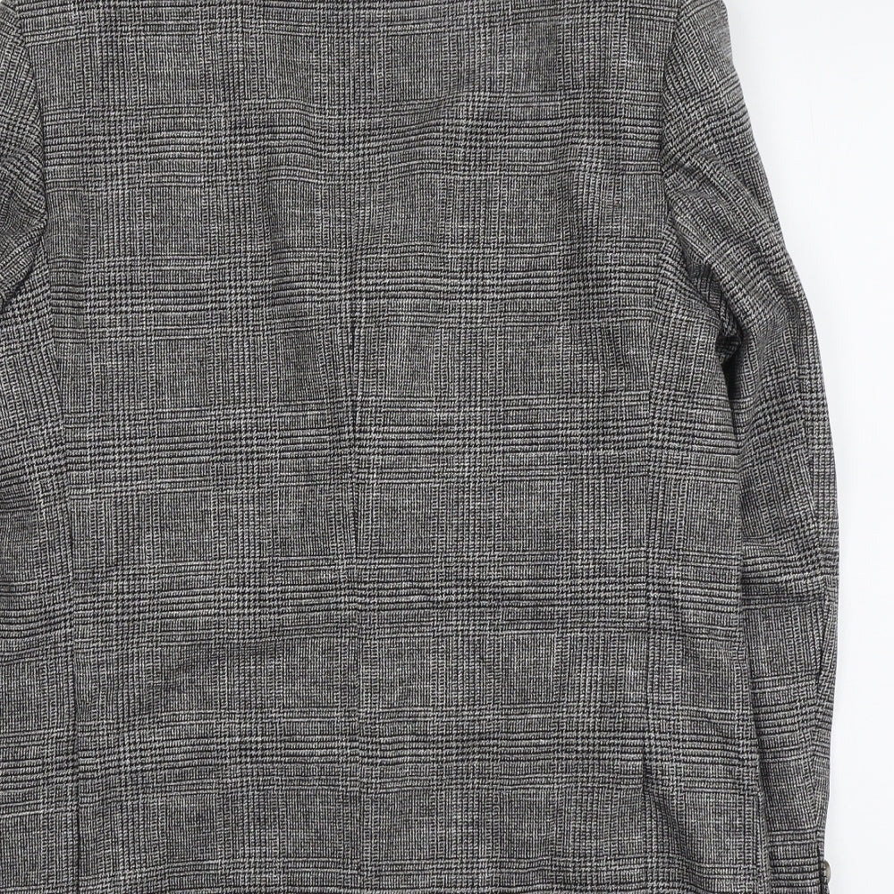 Marks & Spencer Mens Grey Plaid Viscose Jacket Suit Jacket Size 40 Regular