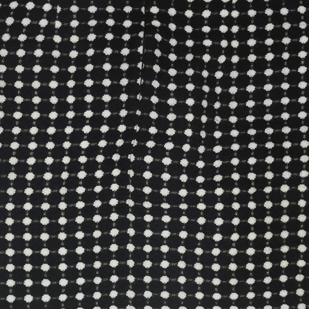 Marks & Spencer Womens Black Polka Dot Acrylic A-Line Skirt Size 10 Zip
